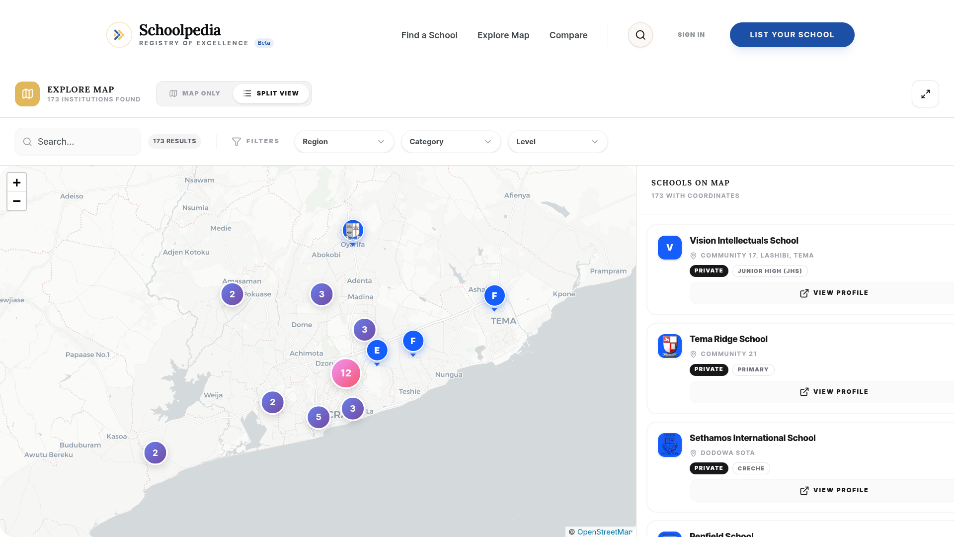 School management dashboard interface preview